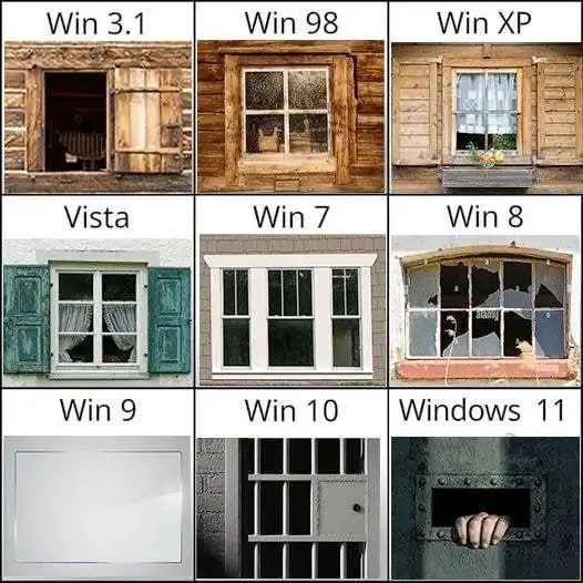 Windows verwandelt sich immer weiter in ein Gefägnis für den Nutzenden. /win.meme.fail.webp